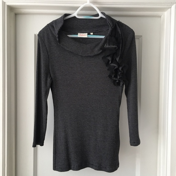 Deletta Tops - Deletta Cotton Blend Striped Top